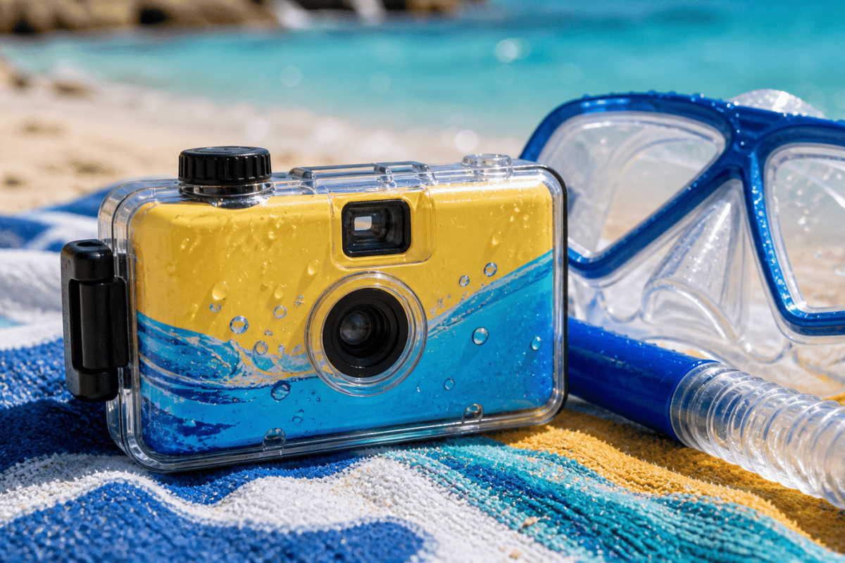 Appareil photo jetable étanche utilisé dans l’eau