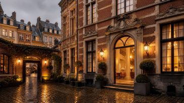 Hôtel 5 étoiles historique à Lille dans une cour pavée