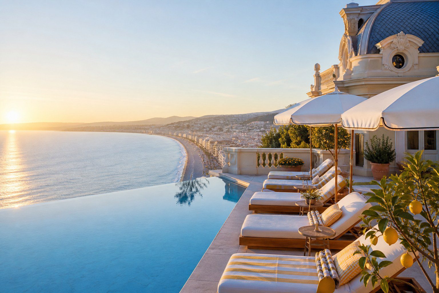 Hôtel 5 étoiles à Nice avec piscine face à la Baie des Anges